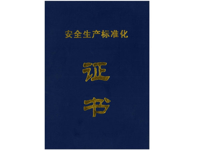 安全生產(chǎn)標(biāo)準(zhǔn)化證書(shū)